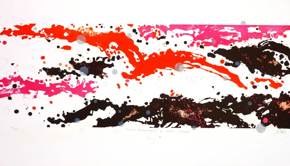 Lithograph Stholl - Danse chromatique à contre-vague