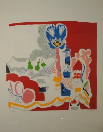 Lithograph Stocker - Rotes Stillleben II