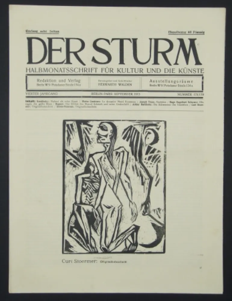 Woodcut Stoermer - Knieender Mann (Kneeling Man)