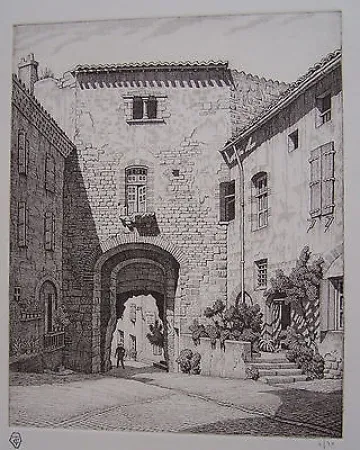 Etching Strang - Porte des Ormeaux, Cordes
