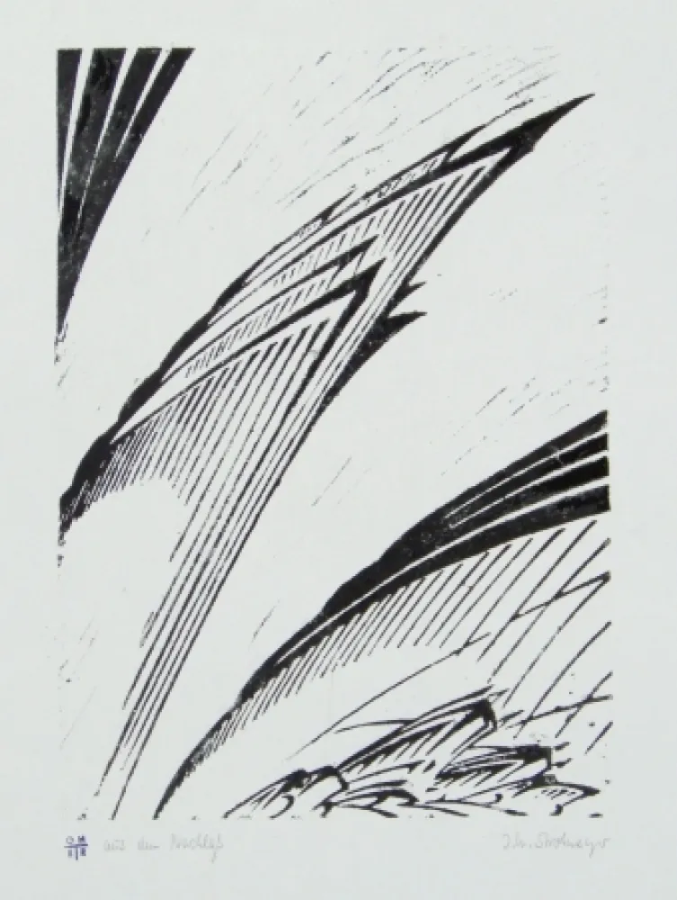 Linocut Strohmeyer - Chilehaus (