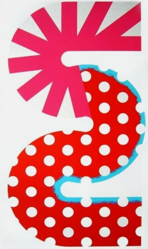 Lithograph Sugai - Rouge et rose