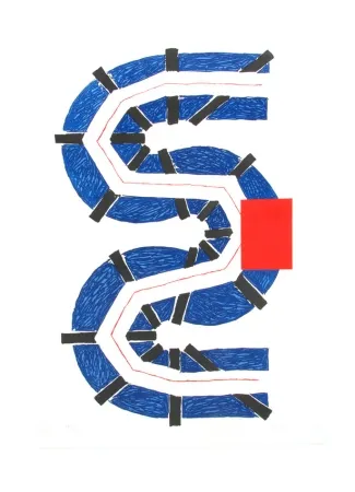 Etching And Aquatint Sugai - S bleu