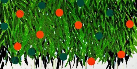 Screenprint Sultan - Mimosa in Orange and Green