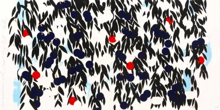 Screenprint Sultan - Mimosa in Red and Blue
