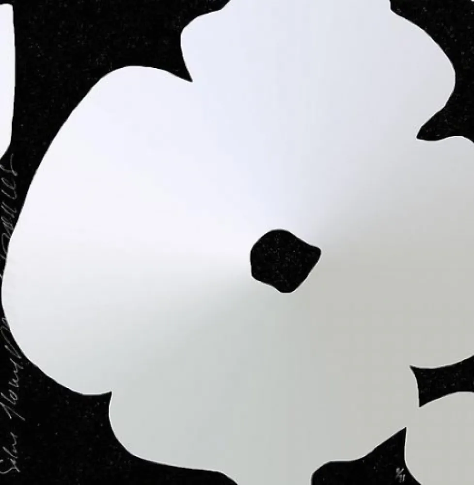 Screenprint Sultan - Silver Flowers