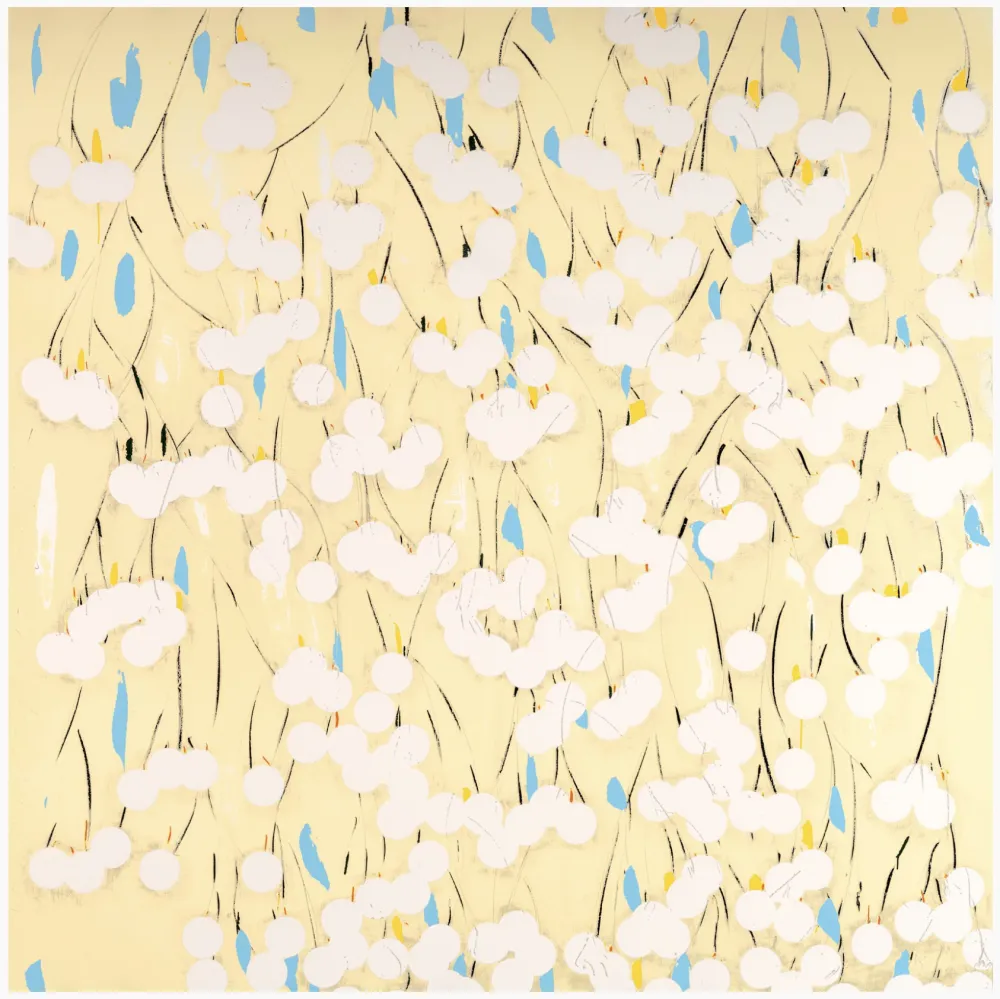 Screenprint Sultan - White Mimosa