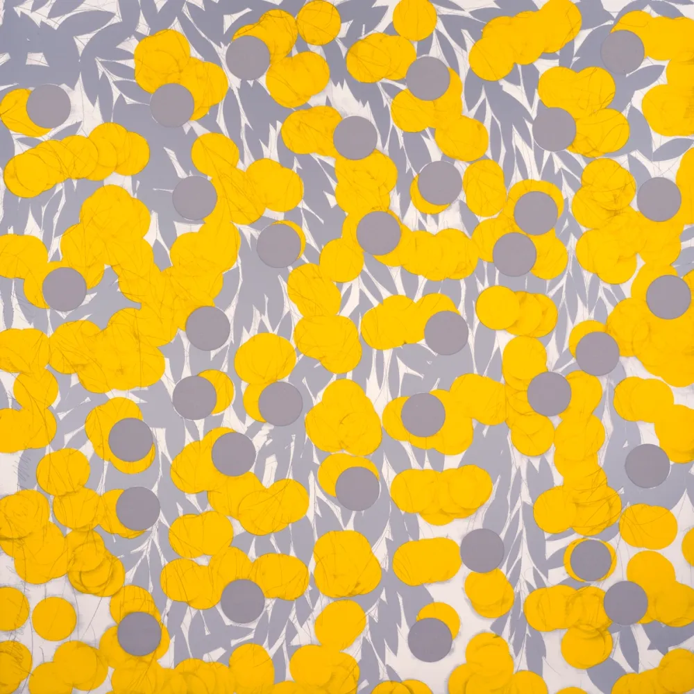 Screenprint Sultan - Yellow and Silver Mimosa