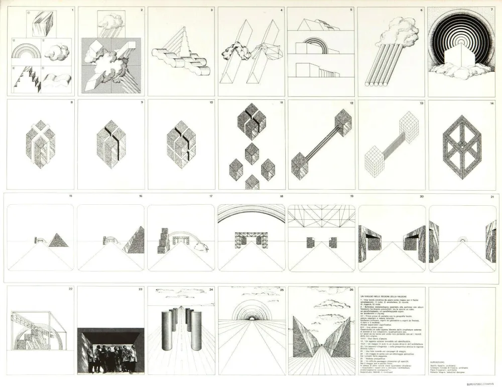 Lithograph Superstudio - Viaggio nelle regioni della ragione