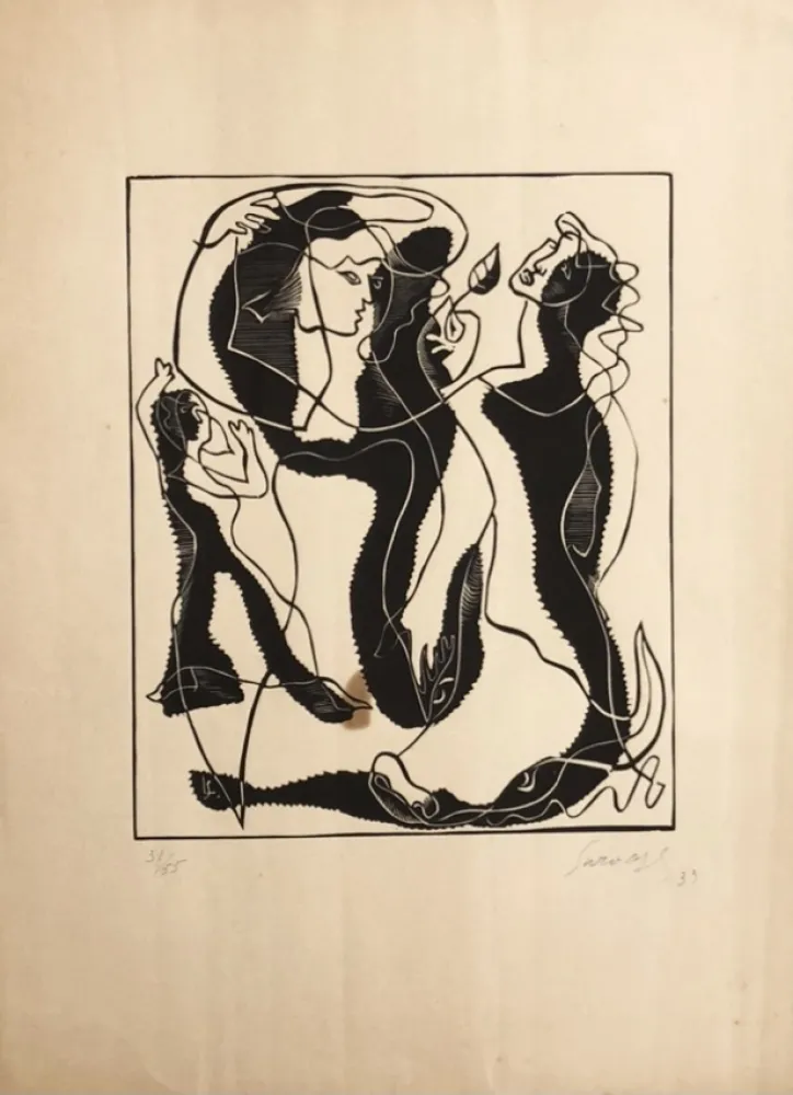 Etching Survage - 3 femmes