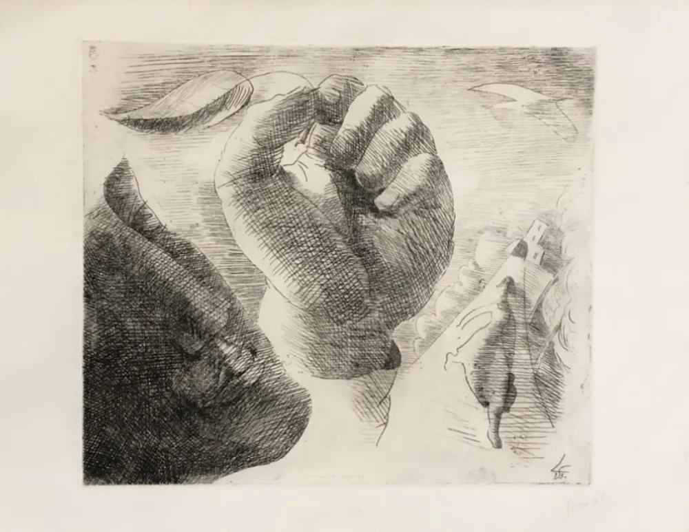 Etching Survage - Composition surréaliste