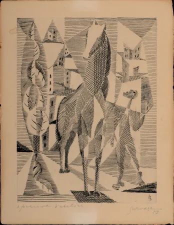 Engraving Survage - Composition surréaliste (H), 1953