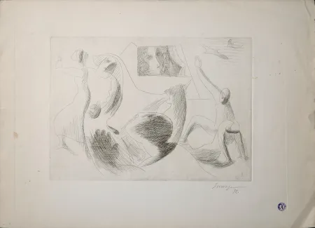 Engraving Survage - Composition surréaliste IX, 1932 - Hand-signed! - Very scarce!