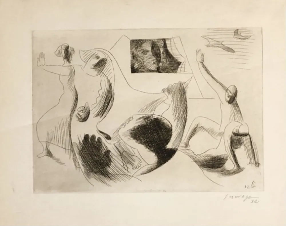 Etching Survage - Femme à la fenêtre