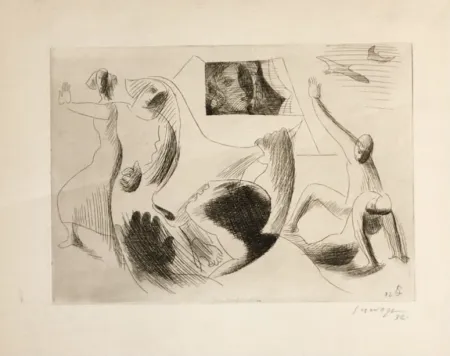 Etching Survage - Femme à la fenêtre