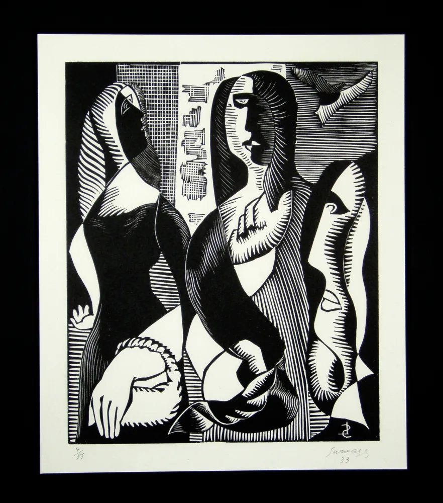 Woodcut Survage - Untitled (Models)