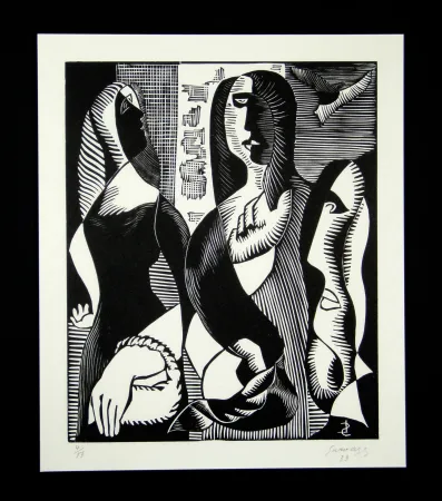 Woodcut Survage - Untitled (Models)