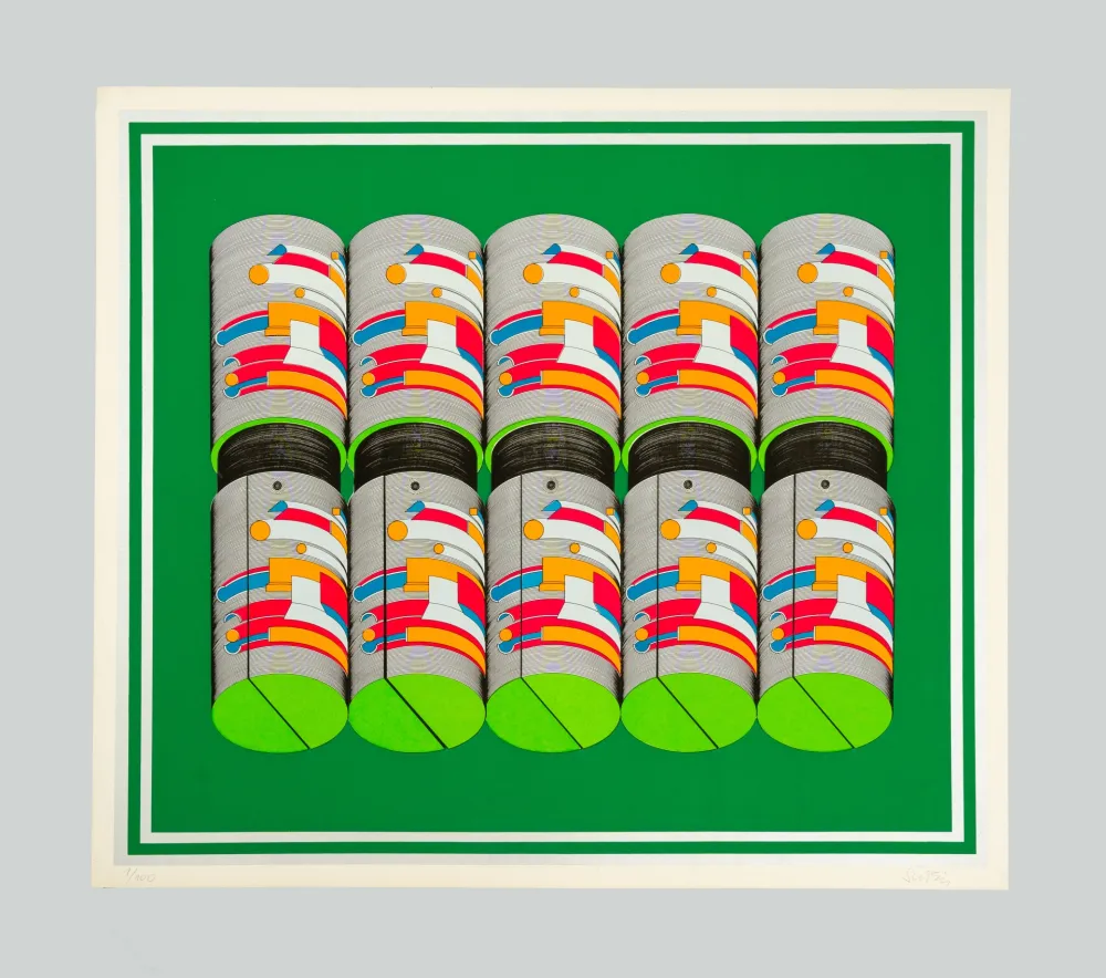 Screenprint Sutej - Geometrico mobile (verde)