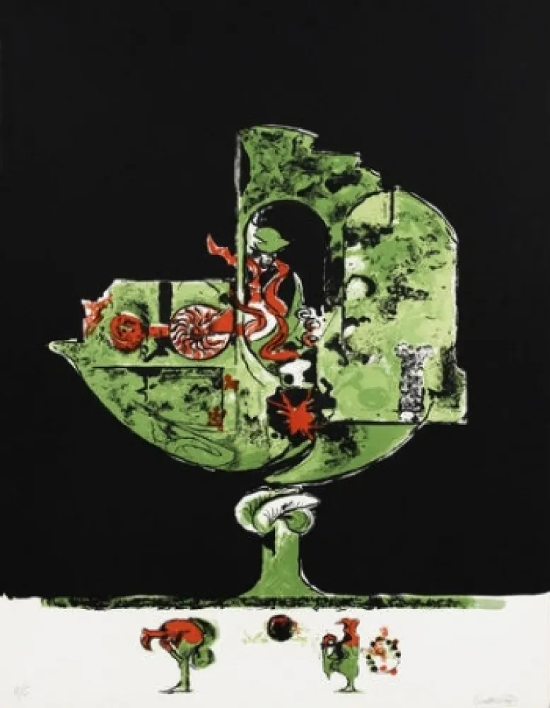 Lithograph Sutherland - Flames in a Rock Form II