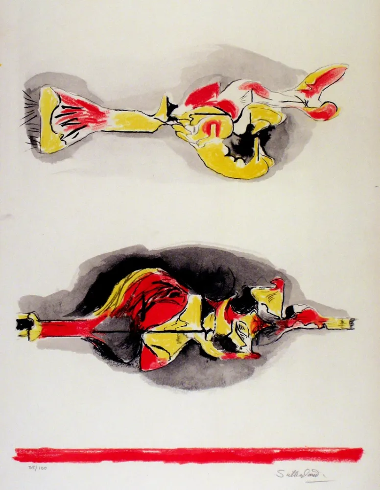 Lithograph Sutherland - Formes volantes et flottantes