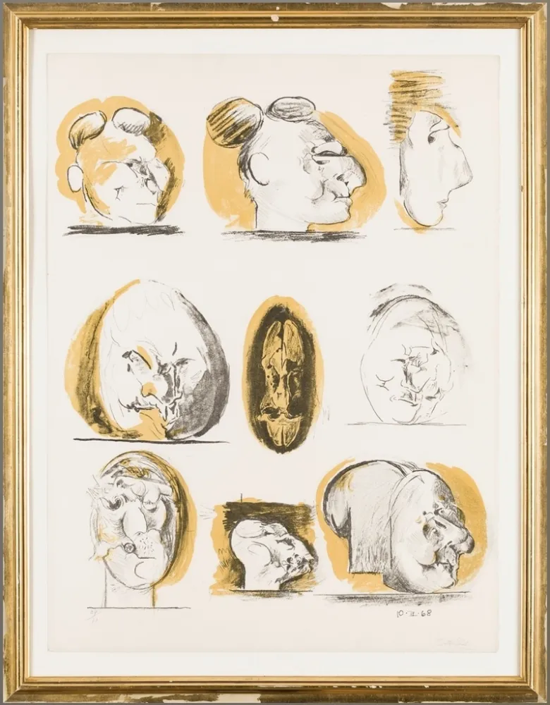 Lithograph Sutherland - Planches D'etudes ( tetes )