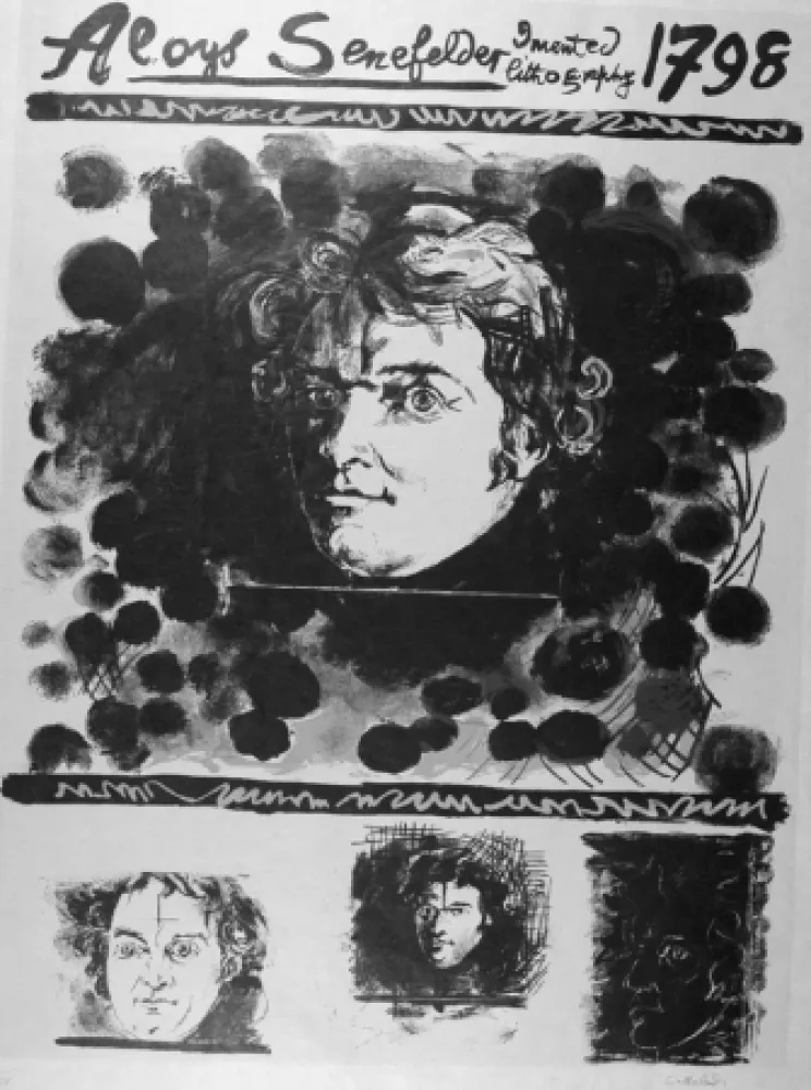 Lithograph Sutherland - Portrait d'Aloyis Senefelder