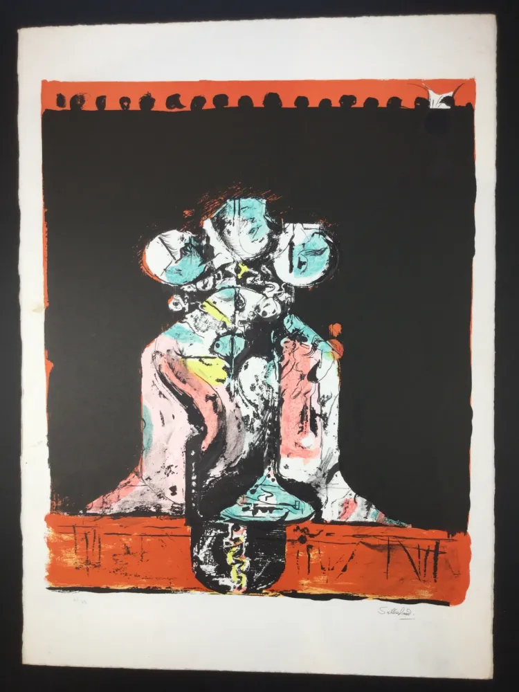 Lithograph Sutherland - Roche Tricéphale