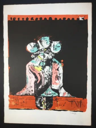 Lithograph Sutherland - Roche Tricéphale