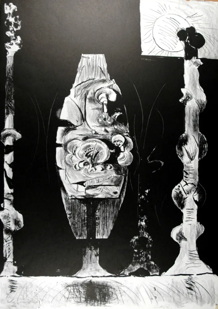 Lithograph Sutherland - Trois formes debout