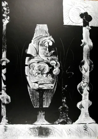 Lithograph Sutherland - Trois formes debout