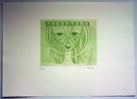 Etching Svanberg - Dromkvinnans kyss