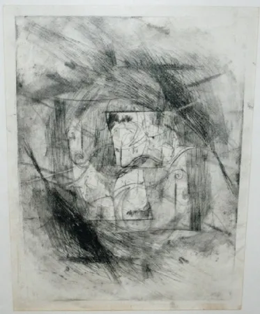 Drypoint Szafran - Autoportrait