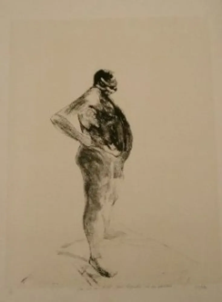 Lithograph Szafran - Homme nu