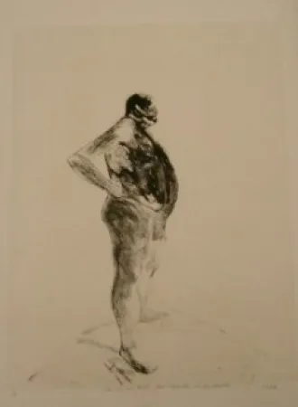 Lithograph Szafran - Homme nu