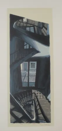 Lithograph Szafran - L'escalier de Saint germain