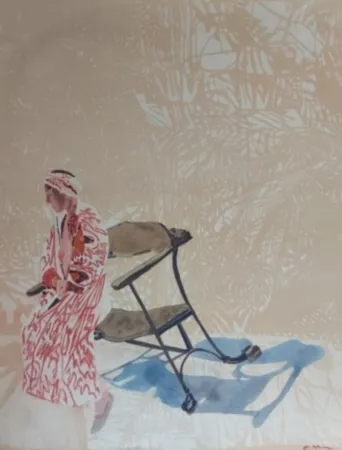 Lithograph Szafran - Lilette à la chaise de Gaudi  (circa  2007/ 2010)