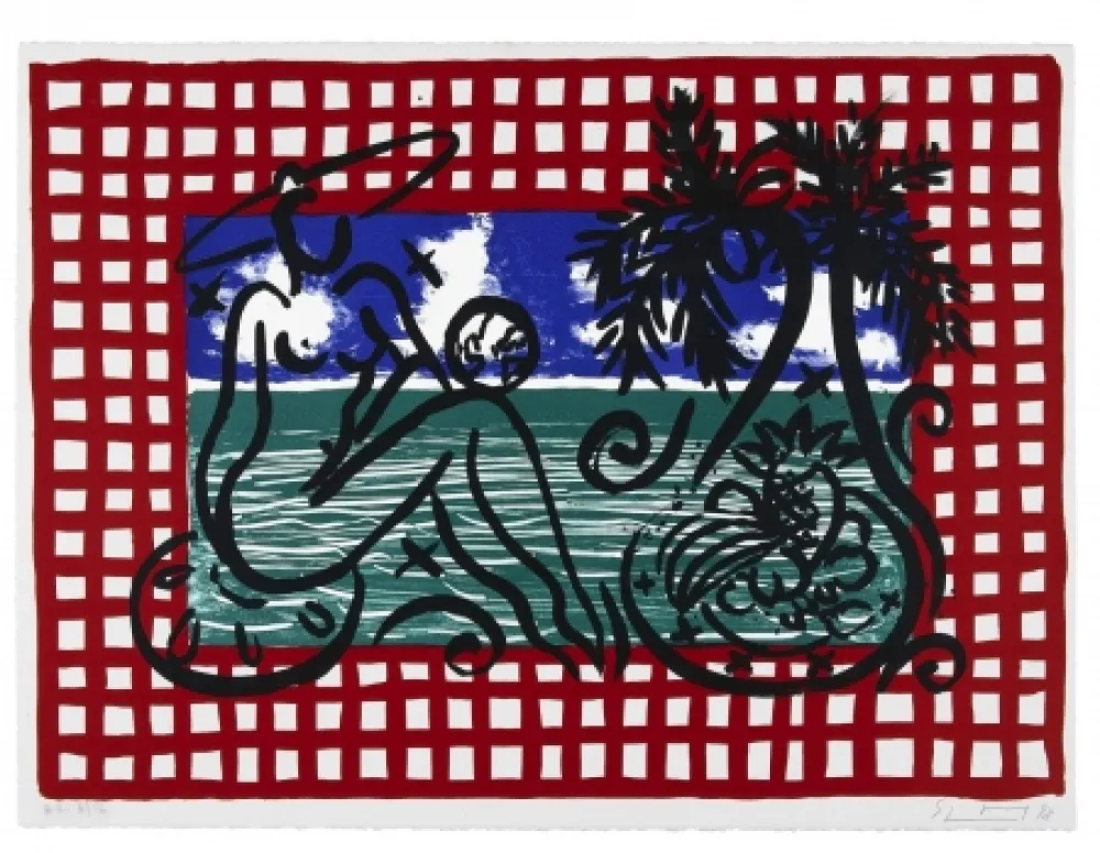 Lithograph Szczesny - Bathers on Mustique