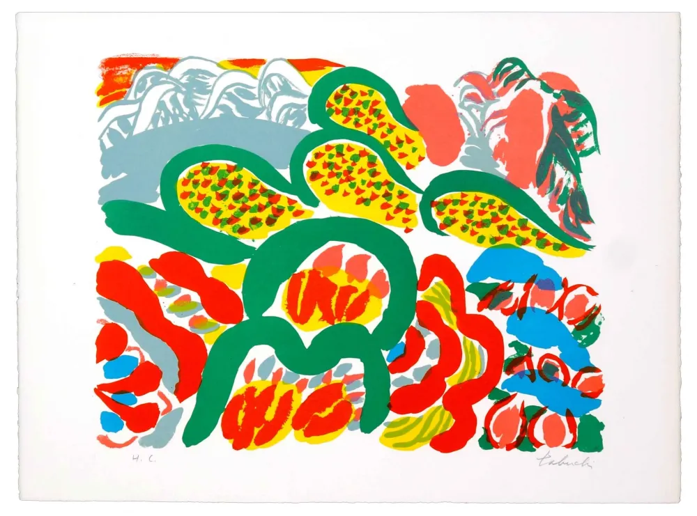 Lithograph Tabuchi - Au Loin De La Mer