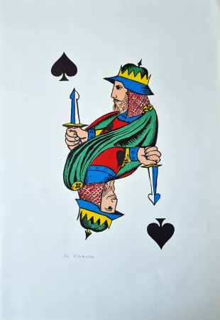 Lithograph Tabusso - Re di picche