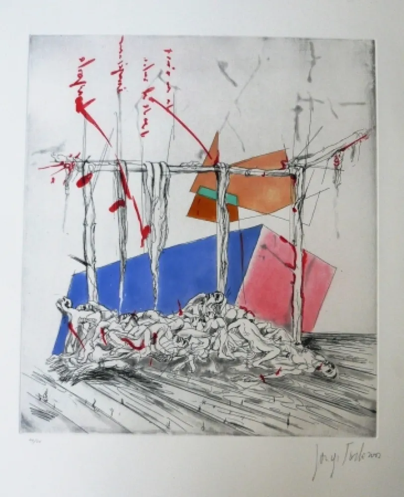 Etching And Aquatint Tacla - Amis et ennemis