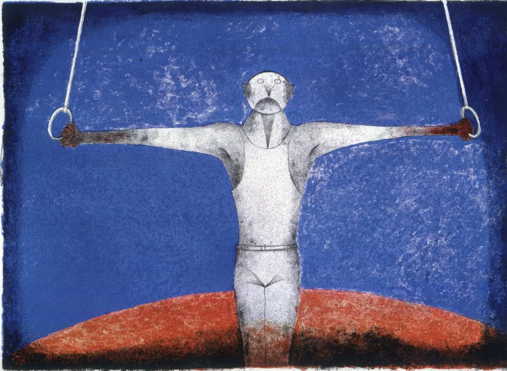 Lithograph Tamayo - Cruz de Hierro (El Gimnasta)