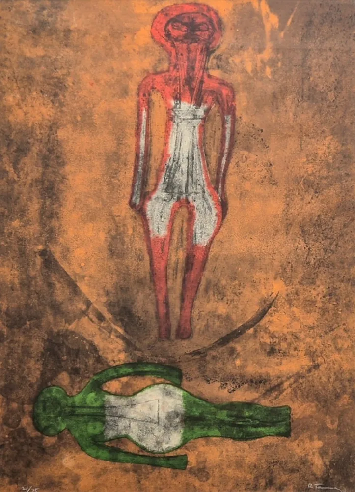 Lithograph Tamayo - Dos Figuras