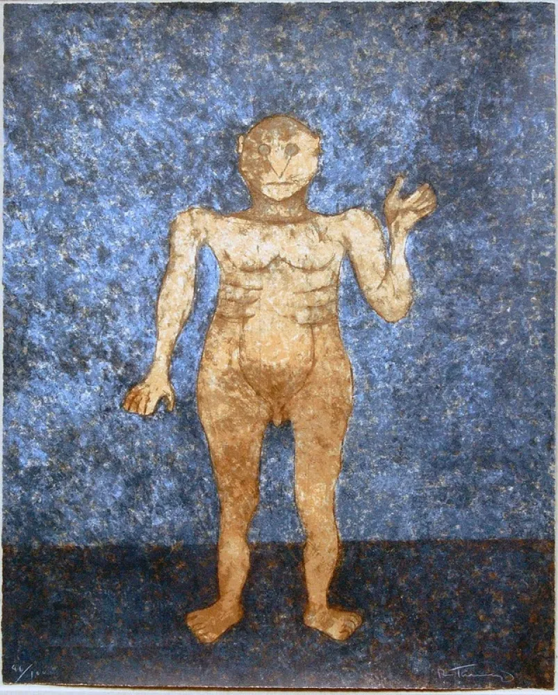 Screenprint Tamayo - Hombre en ocre 