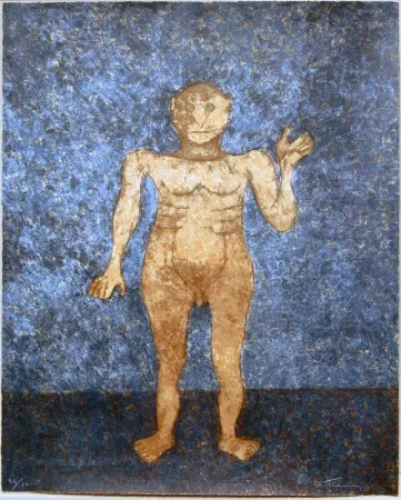 Screenprint Tamayo - Hombre en ocre 