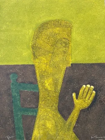 Engraving Tamayo - Hombre sentado
