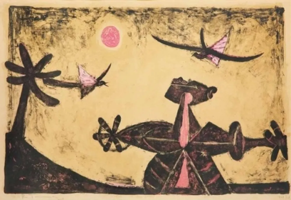 Lithograph Tamayo - Observador de pajaros