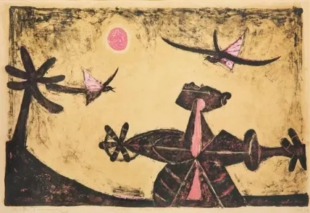 Lithograph Tamayo - Observador de pajaros