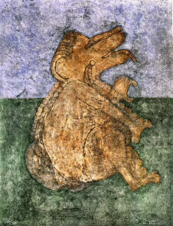 Lithograph Tamayo - Perro prehistórico 