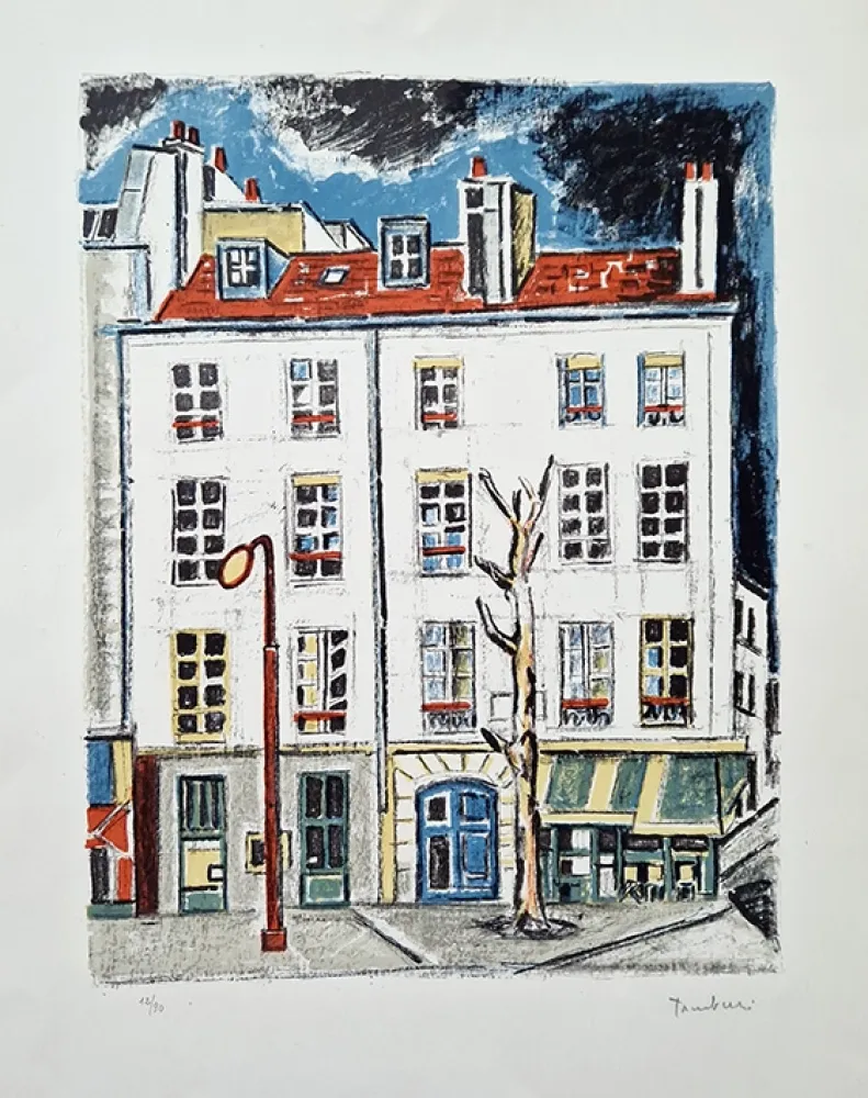 Lithograph Tamburi - Casa di Apollinaire