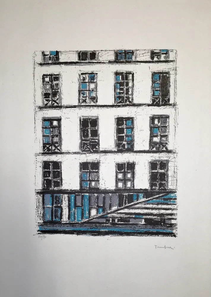 Lithograph Tamburi - Finestre bianche